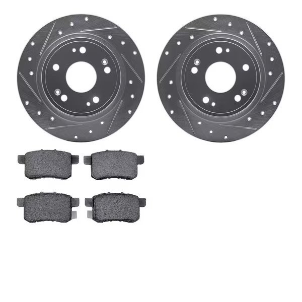 7502-59036, Rotors-Drilled and Slotted-Silver with 5000 Advanced Brake Pads, Zinc Coated, Dynamic Friction Co, Mfr#: 7502-59036
